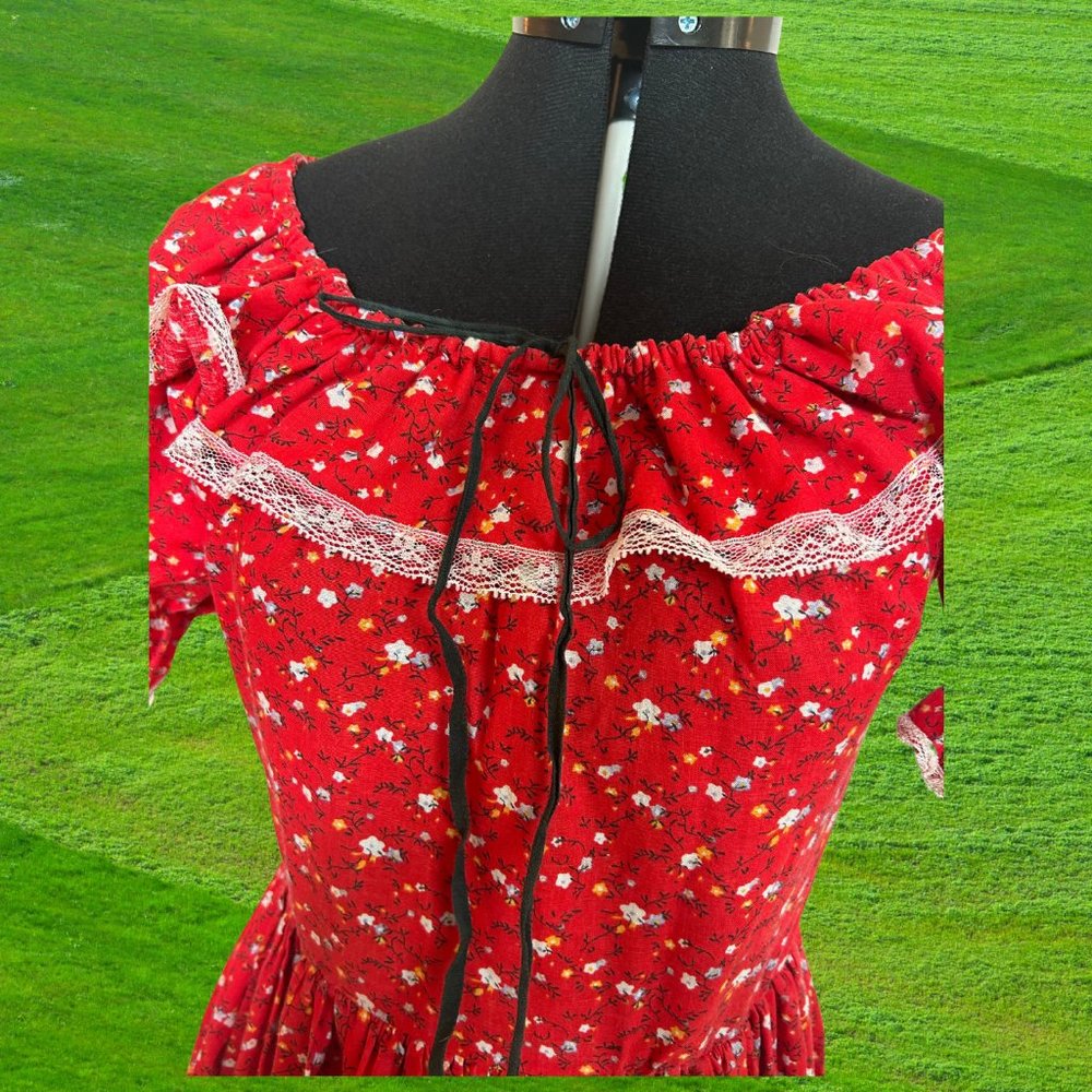 Vintage Women's Prairie Dress, S/M - Picture 4 of 5